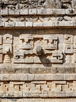 Masonry Prints: Grupo de las Monjas, detailed view, Chichen Itza, Yucatan State, Mexico