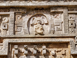 Masonry Prints: Grupo de las Monjas, detailed view, Chichen Itza, Yucatan State, Mexico