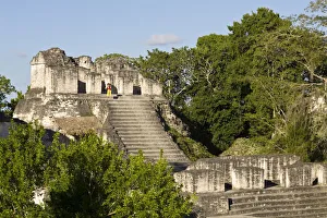 Guatemala, El Peten, Tikal, Gran Plaza, Central Acropolis
