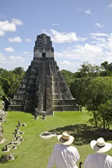 Guatemala, El Peten, Tikal, Gran Plaza, Temple 1, Temple of the Great Jaguar or Templo