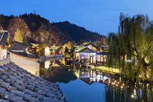 Water Town Prints: Gubei Water Town at dusk, Simatai, Beijing, China