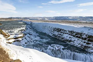 Black Sand Prints: Gullfoss waterfall, Golden Circle, Haukaladur, Iceland, Europe