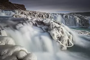 Images Dated 25th February 2014: Gullfoss Waterfall in Winter, Iceland