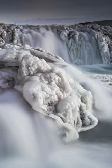 Freezing Gallery: Gullfoss Waterfall in Winter, Iceland