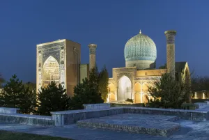 Images Dated 19th December 2017: Gur-e-Amir mausoleum of the Asian conqueror Timur (also known as Tamerlane, 1336-1405)