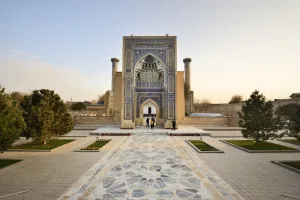 Silk Route Prints: Gur-e-Amir mausoleum of the Asian conqueror Timur (also known as Tamerlane, 1336-1405)