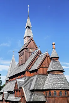 Local Landmark Prints: Gustav Adolf Stave Church, Hahnenklee, Goslar, Harz mountain, Lower Saxony, Germany