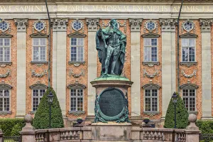 Gustav Erich statue in front of the Riddarhuset in Stockholm, Sweden