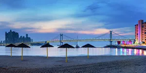 Busan Prints: Gwangalli beach and Gwangan Bridge at dawn, Busan, South Korea