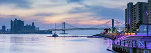 Busan Prints: Gwangalli beach and Gwangan Bridge at dawn, Busan, South Korea