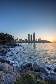 Busan Prints: Haeundae Beach at dawn, Busan, South Korea