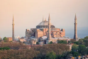 Architectural Element Prints: Hagia Sofia (Aya Sophia) mosque at sunset, Istanbul, Turkey