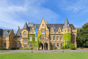 Halberg castle, domicile of the Saarland broadcast, Saarbrucken, Saarland, Germany