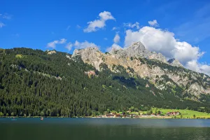 Osterrreichisch Prints: Haldensee with Haller and Tannheim mountains, Tyrol, Austira