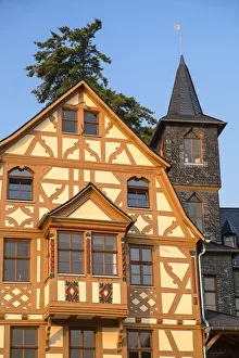 Romantic Rhine Prints: Half-timbered building, Boppard, Rhineland-Palatinate, Germany