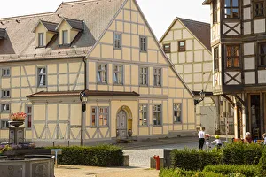 Tangermunde Prints: Half timbered buildings, Tangermunde, Elbe, Saxony-Anhalt, Germany