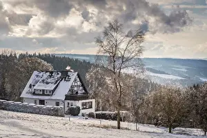 Nordrhein Westfalen Prints: Half-timbered house in Lennestatten am Kahler Asten near Winterberg