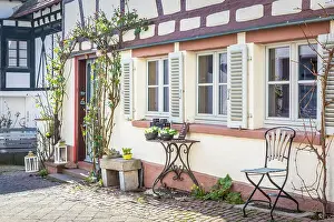 Small Town Prints: Half-timbered house in the old town of Bad Homburg vor der Hohe, Taunus, Hesse, Germany