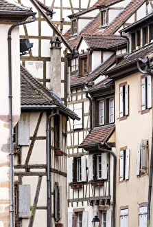 Half-timbered houses of the medieval town of Colmar, Alsatian Wine Route, France