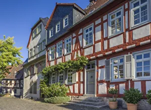 Half-timbered houses in the old town of Frankfurt-Hochst, Frankfurt, Hesse, Germany