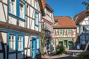Small Town Prints: Half-timbered houses in the Rathausstrasse in the old town of Bad Homburg vor der Hohe