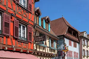 Images Dated 30th November 2022: Half-timbered houses at Ribeauville, Haut-Rhin, Alsace, Alsace-Champagne-Ardenne-Lorraine