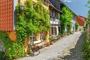 Quedlinburg Prints: Half-timbered houses on Schlossberg