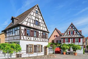 Way Of St Prints: Half-timbered Houses, Speyer, Way of St. James, Rhineland-Palatinate, Germany
