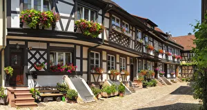 Half Timber House Prints: Half-timer houses in Engelgasse lane