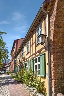 Hansestadt Prints: Half-timered house, Johannis cloister, Stralsund, Mecklenburg-Western Pomerania, Germany