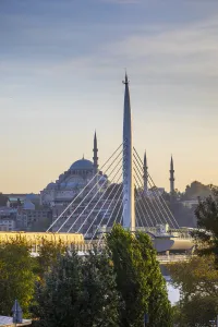 Golden Horn Prints: Halic Metro Bridge & Suleymaniye Camii (Mosque), Golden Horn, Istanbul, Turkey