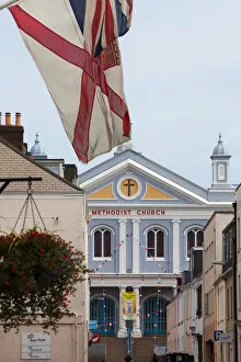 Images Dated 29th March 2010: Halkett Place & Methodist Church, St Helier, Channel Islands, UK