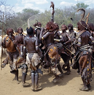 African Ceremony Gallery: Hamar women dance