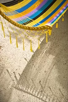 Images Dated 15th January 2008: Hammock on beach, Caye Caulker, Belize