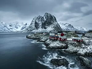Images Dated 1st February 2015: Hamnoy - Lofoten islands, Norway Coastal rocks and mountains