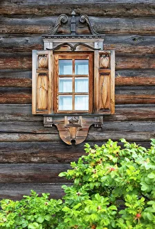 Attractions Prints: A handmade decorated window in Bogoslovka, near Saint Petersburg, Russia