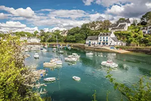 Coastal Town Prints: The harbor bay of Doelan, Clohars-Carnoet, Finistere, Brittany, France