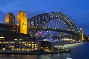 New South Wales Prints: Harbour Bridge, Darling Harbour, Sydney, New South Wales, Australia