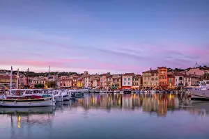 The Harbour at Cassis at Dusk, Cassis, Provence-Alpes-Cote d'Azur, France
