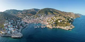 South West Europe Prints: Harbour of Hydra Town, Hydra (Ydra), Saronic Islands, Greece