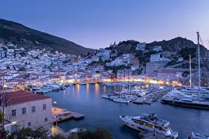 South West Europe Prints: Harbour of Hydra Town, Hydra (Ydra), Saronic Islands, Greece