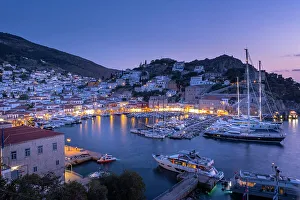 Hydra Prints: Harbour of Hydra Town, Hydra (Ydra), Saronic Islands, Greece