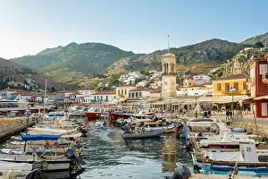 South West Europe Prints: Harbour of Hydra Town, Hydra (Ydra), Saronic Islands, Greece