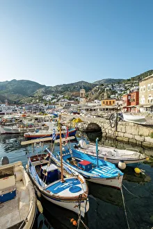 Hydra Prints: Harbour of Hydra Town, Hydra (Ydra), Saronic Islands, Greece