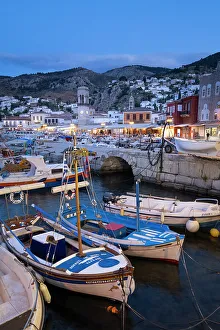 Hydra Prints: Harbour of Hydra Town, Hydra (Ydra), Saronic Islands, Greece