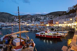 Hydra Prints: Harbour of Hydra Town, Hydra (Ydra), Saronic Islands, Greece