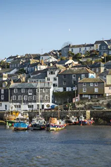 Mevagissey Prints: Harbour at Mevagissey, Cornwall, England, UK