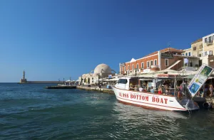 Creed Prints: Harbour and mosque in Chania, Crete, Greece