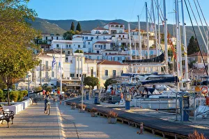 Poeple Prints: Harbour of Poros Island, Saronic Islands, Greece