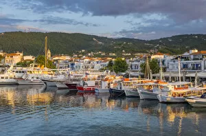 Images Dated 30th June 2022: Harbour at Skiathos Town, Skiathos, Sporade Islands, Greece